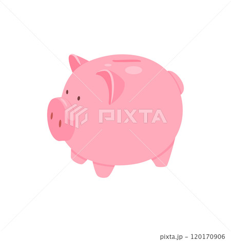 Piggy bank symbol side view. Flat vector illustration for a design or icon. Piggy bank symbol side view. Flat vector illustration for a design or icon. 120170906