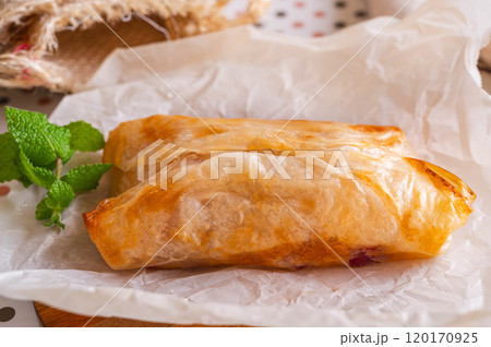 ライスペーパーでさつまいもパイ風 ライスペーパーでさつまいもパイ風 120170925