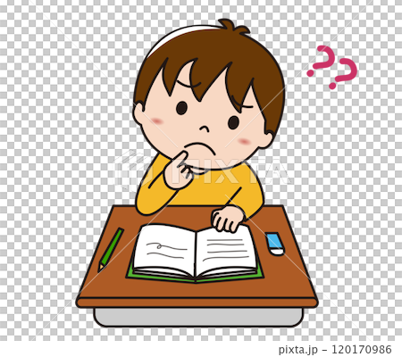 A boy who is worried about studying 120170986