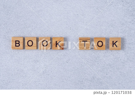 Book tok phrase made of wooden letters. 120171038