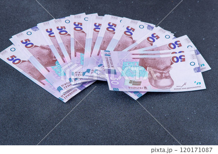 Ukrainian money. 50 hryvnia banknote. Portrait of Mikhail Grushevsky Ukrainian money. 50 hryvnia banknote. Portrait of Mikhail Grushevsky 120171087