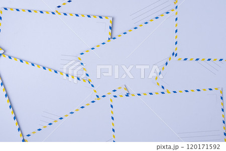 White blank postcards. Postal mail letter. White blank postcards. Postal mail letter. 120171592