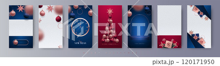 Festive banners with ornaments and clock design Festive banners with ornaments and clock design 120171950