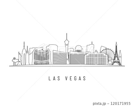 Detailed Las Vegas skyline vector illustration.  120171955