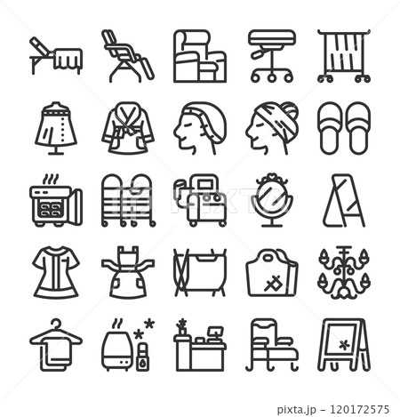 エステサロン リラクゼーション 設備 アイコン セット 120172575