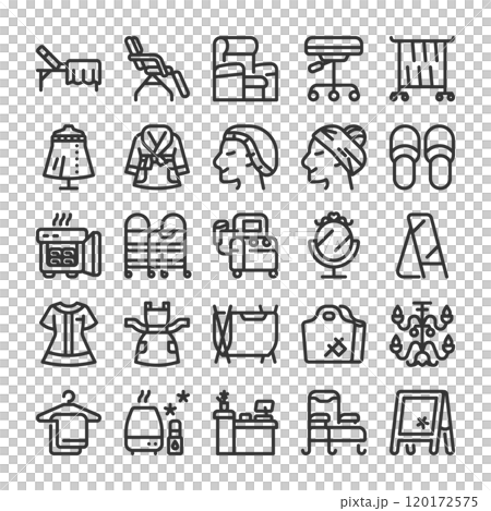 エステサロン リラクゼーション 設備 アイコン セット 120172575