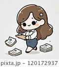 書類を記入する女性 120172937