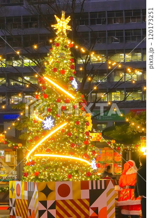 キラキラと輝くクリスマスオーナメント 120173251