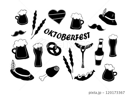 Black and white set German festival oktoberfest 120173367