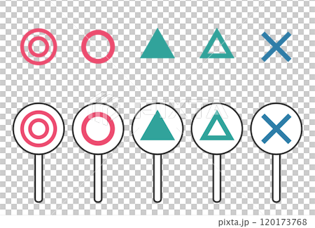 Circle, triangle and cross cards/race prediction stamps Circle, triangle and cross cards/race prediction stamps 120173768