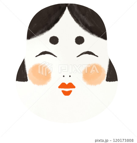 シンプルなおかめのイラスト シンプルなおかめのイラスト 120173808