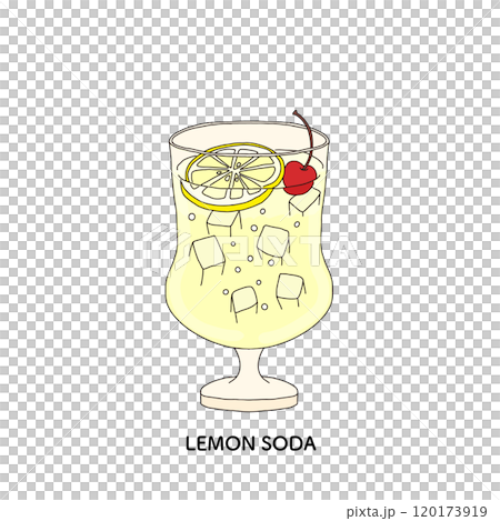 純喫茶のレモンスカッシュ 手描きのイラストのイラスト素材