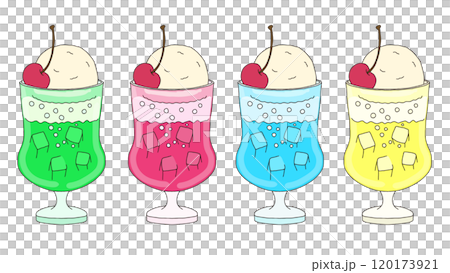 純喫茶のカラフルクリームソーダのセット 120173921