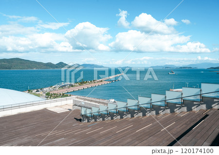 あなぶきアリーナ香川と瀬戸内の島2024年11月撮影 あなぶきアリーナ香川と瀬戸内の島2024年11月撮影 120174100