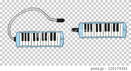 小学校のプリントイラスト：ピアニカ 120174381