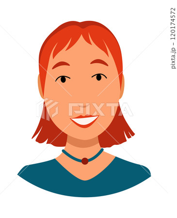 Call center operator avatar without headphone. Online support service assistant. Female customer help manager. Vector illustration of character Call center operator avatar without headphone. Online support service assistant. Female customer help manager. Vector illustration of character 120174572