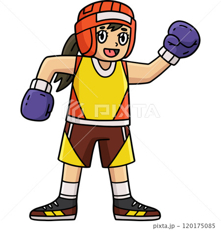 Boxing Female Boxer with Protective Gear Clipart Boxing Female Boxer with Protective Gear Clipart 120175085