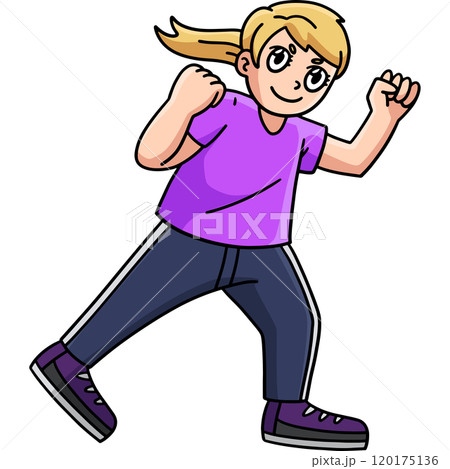 Boxing Female Boxer Training Cartoon Clipart 120175136
