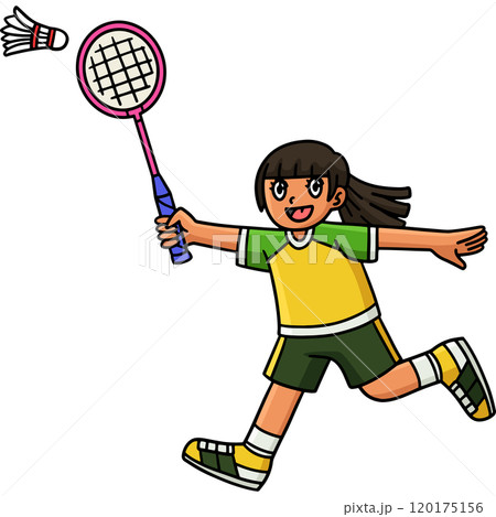 Badminton Player Hitting Shuttlecock Clipart Badminton Player Hitting Shuttlecock Clipart 120175156