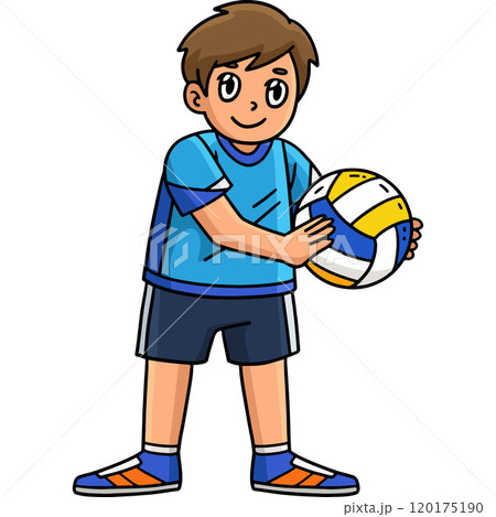 Volleyball Player with a Ball Cartoon Clipart Volleyball Player with a Ball Cartoon Clipart 120175190