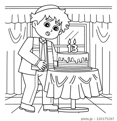 Bar Mitzvah Boy Turning 13 Coloring Page Bar Mitzvah Boy Turning 13 Coloring Page 120175287