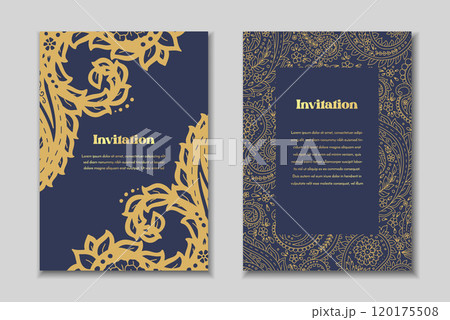 Two greeting cards set with paisley motifs 120175508