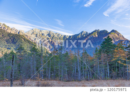 田代湿原から穂高の山々を望む　＠上高地の秋 120175971