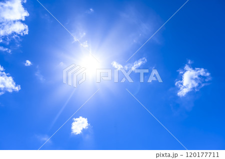 夏の空　太陽と雲　横浜 120177711