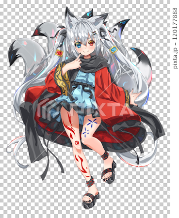 妖怪狐の美少女キャラクター立ち絵素材・表1 妖怪狐の美少女キャラクター立ち絵素材・表1 120177888