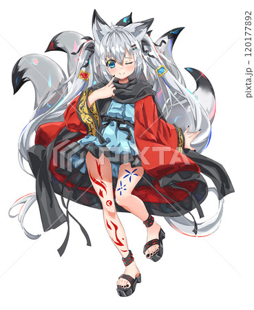 妖怪狐の美少女キャラクター立ち絵素材・表情5 妖怪狐の美少女キャラクター立ち絵素材・表情5 120177892