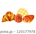 おいしいパン　イメージ【手描き水彩画】 120177978