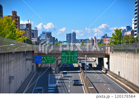 《愛知県》名古屋都市風景　千種区吹上　若宮大通と名古屋高速2号東山線 120178564