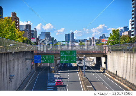 《愛知県》名古屋都市風景　千種区吹上　若宮大通と名古屋高速2号東山線 120178566