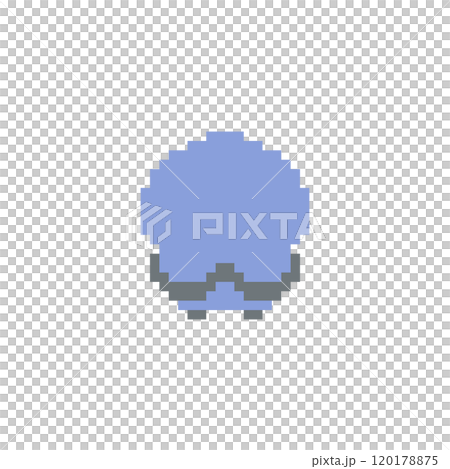 Pixel art of a blue owl seen from behind Pixel art of a blue owl seen from behind 120178875