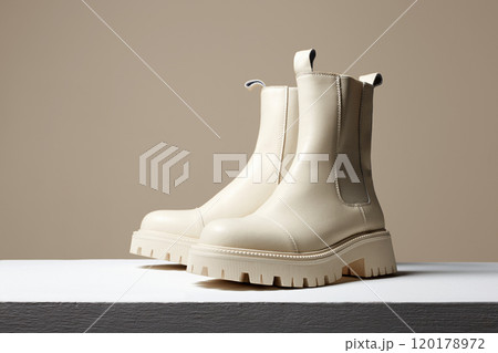 fashion female shoes still life. chelsea boots fashion female shoes still life. chelsea boots 120178972