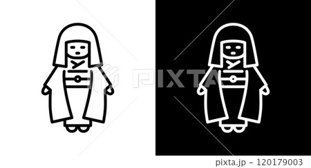 日本人形のシンプルなラインアイコン 日本人形のシンプルなラインアイコン 120179003