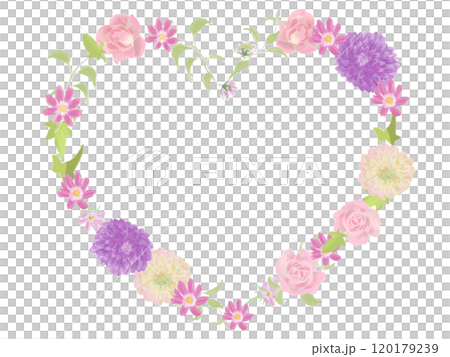 古董大麗花心型花環 120179239