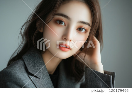 AI生成画像：コートを着た女性 120179493