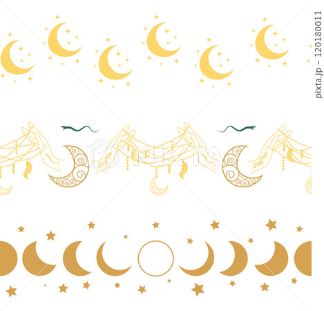 Horizontal border, set Magic and heavens...のイラスト素材 [120180011] - PIXTA