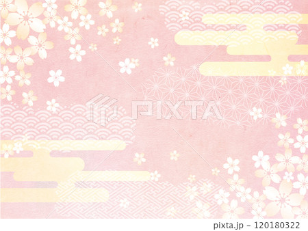 桜と和紙背景 120180322