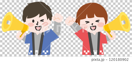 法被を着た男女 120180902