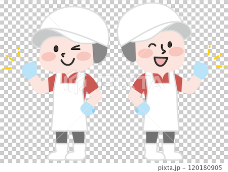 在廚房工作的男性和女性工作人員 120180905