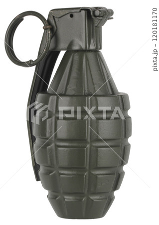 Fragmentation hand grenade isolated on white Fragmentation hand grenade isolated on white 120181170