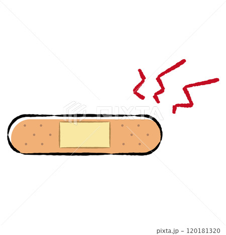 絆創膏のシンプルなイラスト 120181320