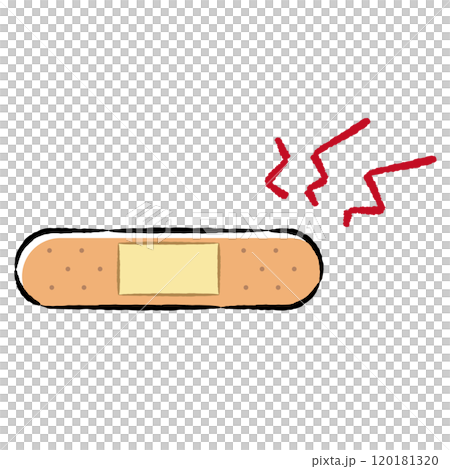 絆創膏のシンプルなイラスト 120181320