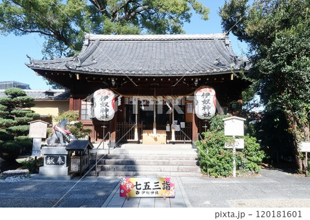 伊奴神社本社と犬石像 伊奴神社本社と犬石像 120181601