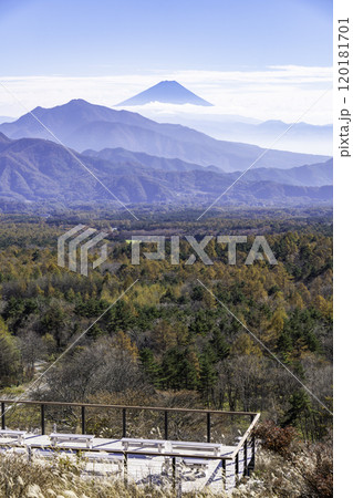 美し森から見る紅葉と富士山 120181701