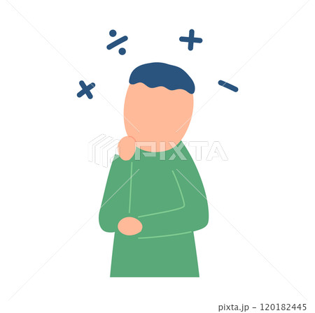 計算をする男性のイラスト 計算をする男性のイラスト 120182445