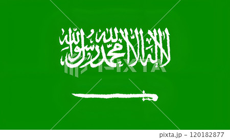 手描き風のサウジアラビアの国旗です。 120182877