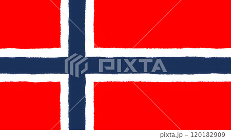 手描き風のノルウェーの国旗です。 手描き風のノルウェーの国旗です。 120182909